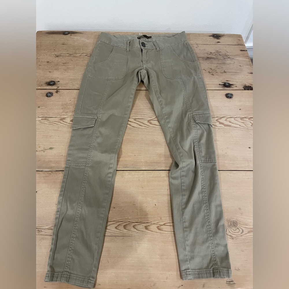 Prana Olive Green Cargo-Style Women's Pants